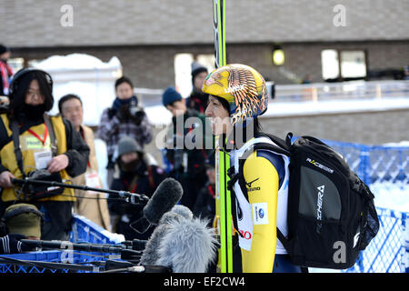 Sapporo, Hokkaido, Japan. 25. Januar 2015. Noriaki Kasai (JPN) Skispringen: FIS Skisprung Welt Cup Großschanze Individuum (HS134) im Stadium der Okurayama springen in Sapporo, Hokkaido, Japan. © Hitoshi Mochizuki/AFLO/Alamy Live-Nachrichten Stockfoto