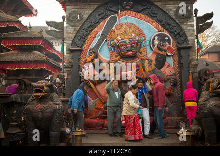 Kala Bhairab Tempel - Durbar Square, Kathmandu, Nepal. Stockfoto