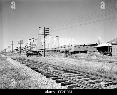 [Bahnübergang, Texas & Pacific Railway Company] Stockfoto