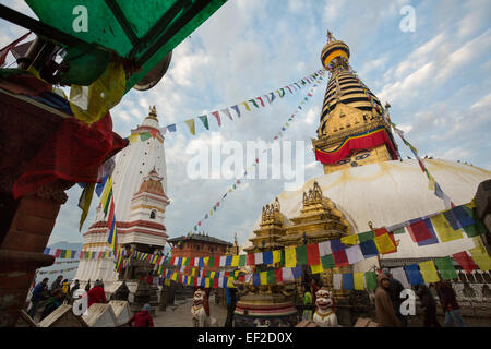 Swayambhunath (Swoyambhunath) - Monkey Temple - Kathmandu, Nepal Stockfoto