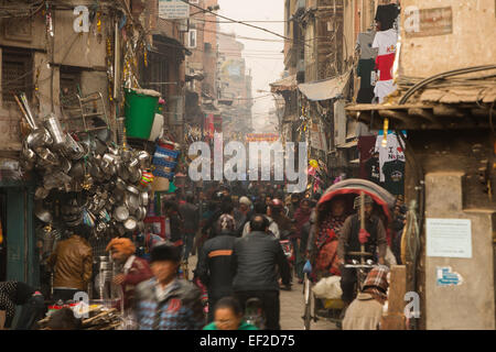 Überfüllten Straßen der Innenstadt von Kathmandu, Nepal. Stockfoto