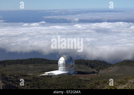 Roque de Los Muchachos Observatorium in La Palma, Spanien. Stockfoto