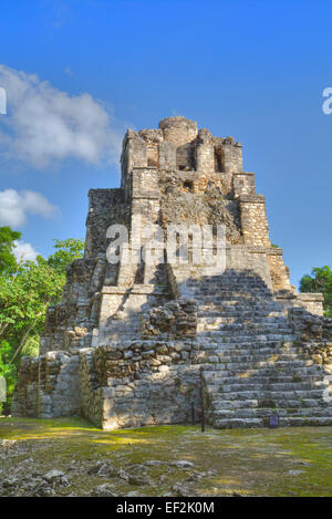 El Castillo, Muyil archäologische Seite, Quintana Roo, Mexiko Stockfoto