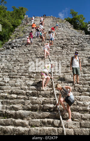 Nohoch Mul (großer Hügel), archäologische Stätte Coba, Coba, Quintana Roo, Mexiko Stockfoto