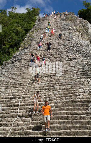 Nohoch Mul (großer Hügel), archäologische Stätte Coba, Coba, Quintana Roo, Mexiko Stockfoto