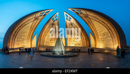 Pakistan-Denkmal ist eine Sehenswürdigkeit in Islamabad, die vier Provinzen von Pakistan darstellt. Stockfoto