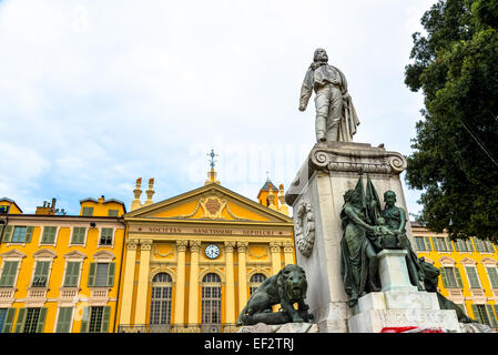 Platz mit der Statue von Garibaldi in Nizza Frankreich Stockfoto