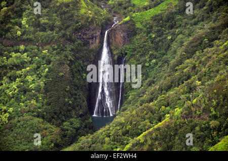 Manawaiopuna fällt oder Jurassic Park fällt, Kauai, Hawaii, USA Stockfoto