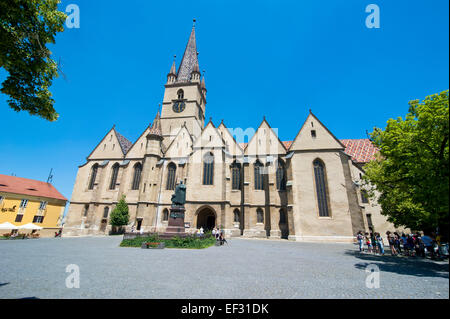 Evangelische Kirche, Piata Huet, Sibiu, Rumänien Stockfoto