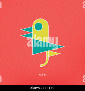 Cartoon-Stil-Huhn-Ikone. bunte Twitter-Vogel-design Stockfoto