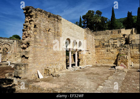 Medina Azahara, die Ruinen einer befestigten arabischen muslimischen mittelalterlichen Palast-Stadt in der Nähe von Cordoba, Spanien Stockfoto