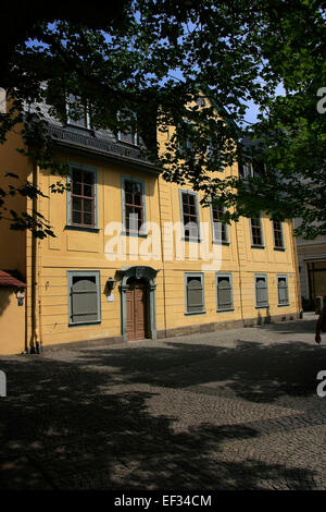 Das Schiller-Haus befindet sich in Weimar, Schiller-Straße 12. Schiller, kaufte es im März 1802. Am 29. April 1802 zog Schiller mit seiner Familie in das Haus. Foto: Klaus Nowottnick Datum: 26. Juli 2014 Stockfoto