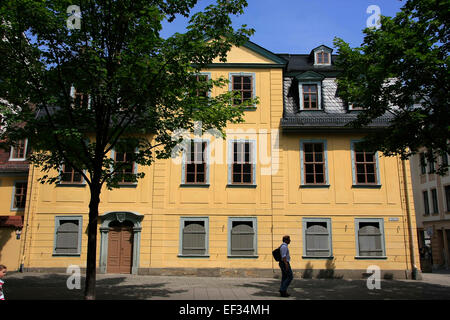 Das Schiller-Haus befindet sich in Weimar, Schiller-Straße 12. Schiller, kaufte es im März 1802. Am 29. April 1802 zog Schiller mit seiner Familie in das Haus. Foto: Klaus Nowottnick Datum: 26. Juli 2014 Stockfoto