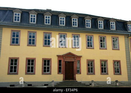 Goethes Haus in Weimar auf der Straße Frauenplan. Seit fast 50 Jahren lebte Johann Wolfgang von Goethe im barocken Stil erbaute Haus. Seit 1998 gehört sie als Teil des Ensembles "Klassisches Weimar", UNESCO-Weltkulturerbe. Foto: Klaus jetzt Stockfoto