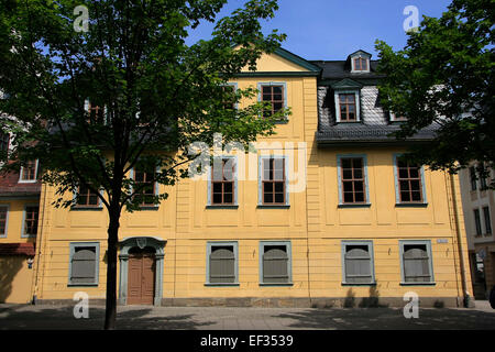 Das Schiller-Haus befindet sich in Weimar, Schiller-Straße 12. Schiller, kaufte es im März 1802. Am 29. April 1802 zog Schiller mit seiner Familie in das Haus. Foto: Klaus Nowottnick Datum: 26. Juli 2014 Stockfoto