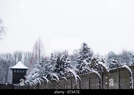 Oswiecim, Polen. 26. Januar 2015. Allgemeinen Blick auf ehemalige Nazi-deutschen Konzentrations- und Vernichtungslager Camp KL Auschwitz I vor dem kommenden 70. Jahrestag der Befreiung des Lagers in Oswiecim, Polen, 26. Januar 2015. Foto: Rolf Vennenbernd/Dpa/Alamy Live News Stockfoto