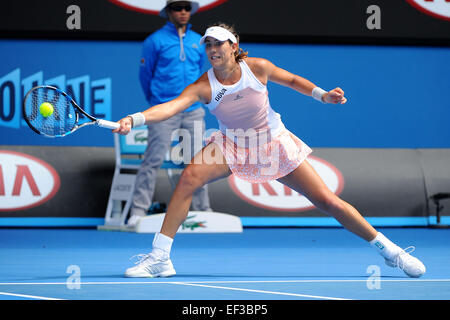 Melbourne, Australien. 26. Januar 2015. Australian Open Tennis Championships. Garbine Muguruza (ESP) während ihrer Niederlage gegen Serena Williams (USA) Credit: Action Plus Sport/Alamy Live News Stockfoto