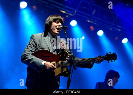 BARCELONA - 24 JUL: Abbey Road (Band Hommage an die Beatles) führt auf Golden Revival Festival. Stockfoto