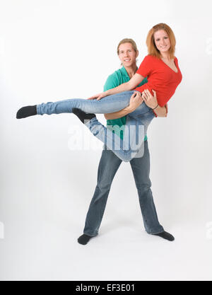 Mann-Betrieb-Frau Stockfoto