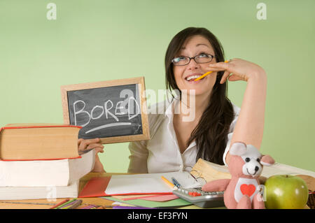 Gelangweilt Studierender Stockfoto