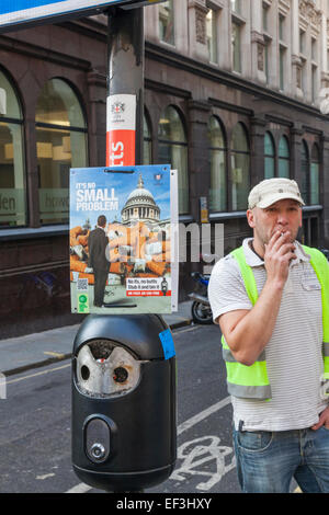 England, London, Anti-Raucher Plakat Stockfoto