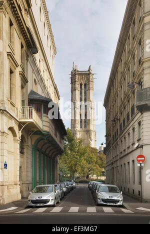 Tour Saint-Jacques (oder Turm Saint-Jacques) in Paris, Frankreich. Stockfoto