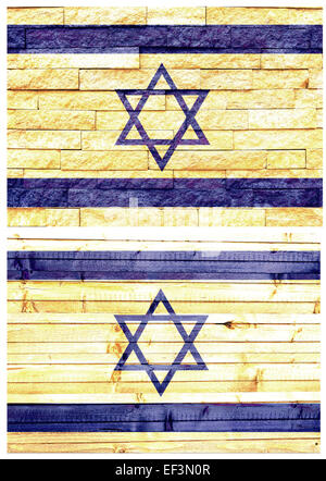 Vintage Wand Flagge Israels Stockfoto