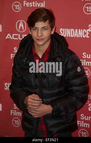 Park City, Utah, USA. 25. Januar 2015. Schauspieler Tye Sheridan besucht die Premiere der "letzten Tage in der Wüste '' in der Eccles Mitte. © Debby Wong/ZUMA Draht/Alamy Live-Nachrichten Stockfoto