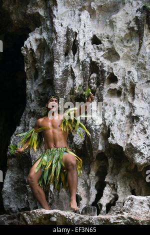 Französisch-Polynesien, Austral-Inseln (aka The Tuha'a Pae), Tupua'i Inseln, Insel Rurutu. Stockfoto