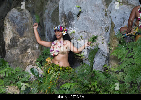 Französisch-Polynesien, Austral-Inseln (aka The Tuha'a Pae), Tupua'i Inseln, Insel Rurutu. Stockfoto