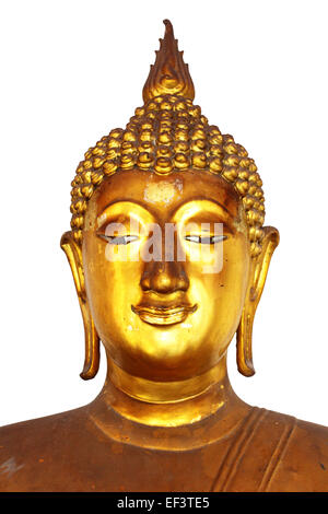 Der Buddha Gold isoliert auf weißem Hintergrund Stockfoto