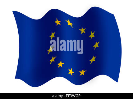 Rastergrafiken von windigen EU-Flagge Stockfoto