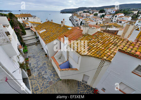 Dorf von Cadaques in Costa Brava, Katalonien, Spanien Stockfoto