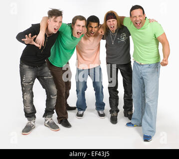 Freunde in ein Wirrwarr Stockfoto
