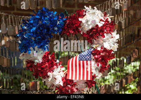 Kranz, Old North Memorial Garden für gefallenen US-Soldaten im Irak und Afghanistan, North End, Boston, Massachusetts, USA Stockfoto