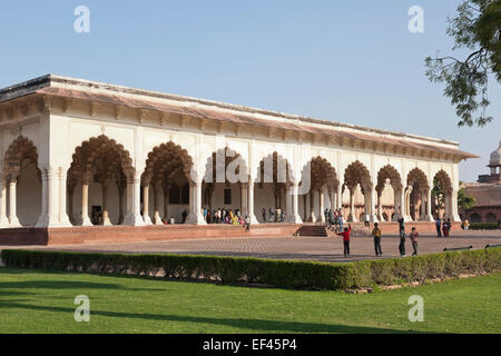 Agra, Uttar Pradesh, Indien. Diwan-i-Uhr, die Halle für öffentliche Publikum in Agra Fort Stockfoto