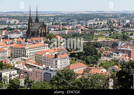 Blick über die Stadt vom Schloss, Brno, Tschechische Republik, Europa Stockfoto