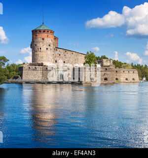 Die Burg Olavinlinna in Finnland. Stockfoto