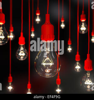 3D Render Glühbirne beleuchtet mit soft focus Stockfoto