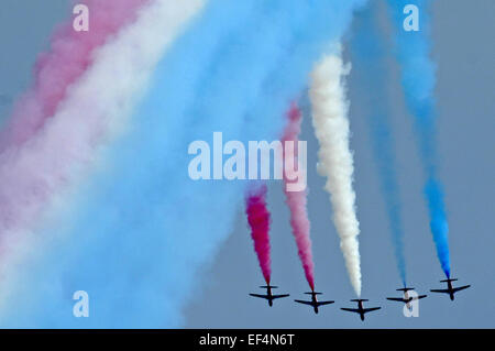 Die Red Arrows, offiziell bekannt als die Royal Air Force-Kunstflugstaffel ist der Kunstflug display Team der Royal Air Force ba Stockfoto