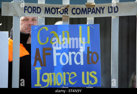 Sit-in Workersof Visteon Werk in West Belfast, 7. April 2009. Visteon Teile Automobilfabrik in West Belfast schließt mit der Stockfoto