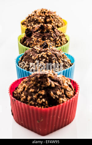 Herz-Form-Muffins in Silikon Formen Stockfoto