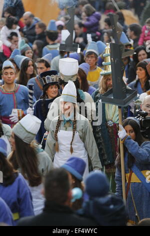 Die Heiligen drei Könige Dreikönigsfest Parade in Spanien Stockfoto