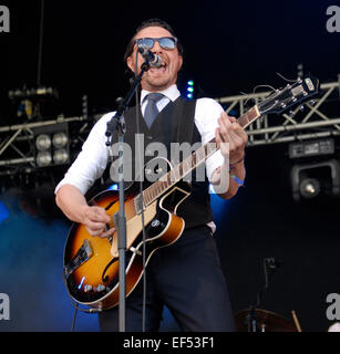 Die Weidenmanns Festival 2014 - Tag 1 - Aufführungen Mitwirkende: Die Gastgeber wo: Dumfries, Großbritannien wenn: 25. Juli 2014 Stockfoto