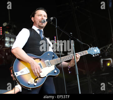 Die Weidenmanns Festival 2014 - Tag 1 - Aufführungen Mitwirkende: Die Gastgeber wo: Dumfries, Großbritannien wenn: 25. Juli 2014 Stockfoto