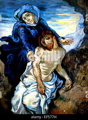 Pietà, nach Delacroix (erste Version) 1889 Vincent van Gogh 1853-1890 Niederlande Niederlande (Vatikan Sammlung moderner religiöser Kunst Rom-Italien) Stockfoto