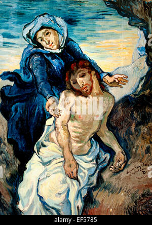 Pietà, nach Delacroix (erste Version) 1889 Vincent van Gogh 1853-1890 Niederlande Niederlande (Vatikan Sammlung moderner religiöser Kunst Rom-Italien) Stockfoto