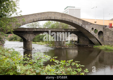 Die alte Brücke, Pontypridd. Gebauten 1756 - längste Single Span Bridge in Europa zur Zeit Stockfoto