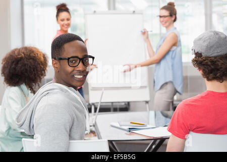 Mode-Studenten einen Vortrag Stockfoto