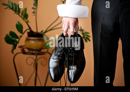 Männliche Eleganz Kleidschuhe Stockfoto